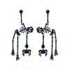 Unique Enamel Skeleton Dangle Earrings for Women Rhinestone Spider Earrings Halloween Party Jewelry Gift - Image 6