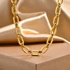 Chunky Gold Plated Link Necklace For Women, Stainless Steel Oval Thick Chain Choker Minimalist Jewelry Party Jewelry Gift - Image 1