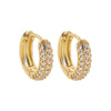 Cubic Zirconia Huggie Hoop Earrings in Gold-Tone Stainless Steel - Image 7
