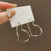 Twist Metal Heart Hoop Earrings for Women Golden Silver Color Hollow Out Big Love Earrings Brief Street Romantic Jewelry as Gift - Image 2