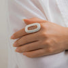 Exaggerated Big Hollow Out Geometric Oval Rings for Women Creative Adjustable Finger Matte Rings Statement Jewelry Girls - Image 3