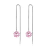 Silver Pink Blue Clear CZ Long Tassel Link Earrings Drop Dangle Ear Stud Earring for Women Wedding Party Gift - Image 9