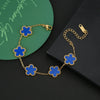 Botanical Plum Blossom Stainless Steel Five-Leaf Flower Adjustable Bracelet Simple For Woman Girls Wedding Party Jewelry Clover - Image 15