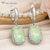 Elegant Rectangle Crystal Dangle Earrings For Women Wedding Rose Gold Color Cubic Zirconia Jewelry - Image 8