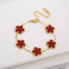 Stainless Steel Laser Five Leaf Flower Petal Adjustable Clover Bracelet Classic for Woman Girl Jewelry Party Gift - Image 24