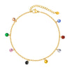 Colorful Cubic Zirconia Anklet Bracelet for Women, Adjustable Stainless Steel Foot Chain Anklets Beach Jewelry - Image 7
