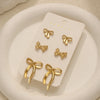 Elegant Bow Stud Earrings Versatile Daily Wear Earring Set Women's Daily Dating Party Weddings Wear Jewelry - Image 3