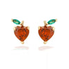 Fruit Charm Huggie Earrings with Colorful Stone Accents - Image 29