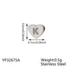 Carlidana High Polish Stainless Steel Silver Color 7 6mm Engraved Letter Alphabet Initial Perforated Heart Charm Accessories - Image 7