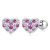 Silver Snowflake Heart Angel Wing Stud Earrings Women Sun Star Zircon Ear Studs Wedding Party Jewelry Gift - Image 15