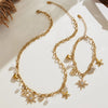 Zircon Star Moon Heart Charms Necklace Matching Bracelet in Stainless Steel Gold Plated Chain Necklaces Bracelets For Women - Image 1