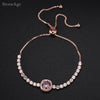 Pink Crystal Tennis Bracelets for Women Female Romantic Shiny Zirconia Adjustable Folding Buckle Chain on Hand Jewelry - Image 23