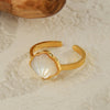 Shell Imitation Pearl Necklace Earring Ring Jewerly Set for Women Girl Stainless Steel Valentine's Day Gift - Image 9