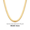 Stainless Steel Plated Gold Cuban Flat Chain Necklace 2/3/4/5mm Blade Necklace Snake Bone Chain Men Women Jewelry Gifts - Image 8