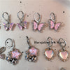 Gothic Y2K Moonlight Stone Heart Star Bow Pendant Earrings For Egirl Emo 2000s Goth Cute Dream Fairy Vintage Jewelry Accessories - Image 4