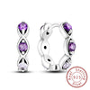 Silver Hoop Earrings Purple Zircon Flowers Butterflies Studs Earring For Women Wedding Engagement Gift - Image 12