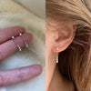 Sparkling Cubic Zirconia Tassel Dangle Earrings for Women, Minimalist Chain Drop Earrings, Elegant Jewelry for Daily Wear - Image 1