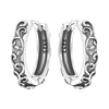 Openwork Leaf Pattern Hoop Earrings with Sculpted Detail - Image 27