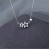 Silver Inlaid Zircon Star Necklaces for Women Sweet and Cute Pendant Choker Creative Silver Color Jewelry Gift - Image 5