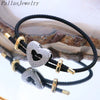 10Pcs Women's Gold Plated CZ Paved Heart Star Charm Colorful Wire Braided Rope Bracelets Adjustable - Image 3