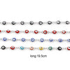 Stainless Steel Bracelets Round Evil Eye Enamel Jewelry Silver Color Hand Turkish Jewelry Bangle Boho Women Bracelet 19.5cm long - Image 3