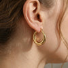 Large Stainless Steel Circle Hoop Earrings in Gold-Tone or Silver-Tone - Image 15