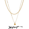 Stainless Steel Double Layer Chain Overlay Necklace Drop Beads Daily Arrivals Jewelry - Image 1