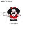 8 Pcs Anime Mafalda Cute Character Brooch Individuality Enamel Pin Backpack Clothing Jewelry Metal Badge Accessories Gift - Image 5