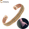 Vinterly Copper Bracelets Magnetic Adjustable Braided Cuff 12mm Bangles Soft Metal Resizable Jewelry Men Women - Image 1