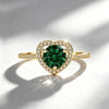 Heart Ring Set with Diamonds Open Ring Women's Silver Adjustable Wedding Ring Jewelry - Image 9
