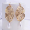 European Oval Hanging Earrings Punk Coiled Metal Women's Earrings Colorful Long Dangle Earrings Big Round Earrings - Image 2