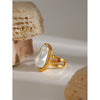 Imitation Pearl Stainless Steel Gold Color Ring for Women Engagement Party Gift Temperament Jewelry - Image 3