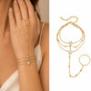 Bohemian Ring Bracelet Finger Hand Chain, Gold Plated Stainless Steel, Bead Slave Bracelet Jewelry for Women - Image 16