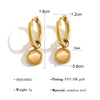 Gold Plated Stainless Steel Huggie Hoop Earrings for Women Chic Vintage Natural Stone Charms Jewelry - Image 7