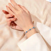 Silver Heart Shaped Necklace Bracelet Set for Women Vintage Korean Blue Crystal Bracelets Jewelry Set Party Jewelry - Image 2