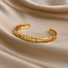 Vintage Sun Star Moon Smooth Cuff Bracelet for Women Chic Gold Plated Stainless Steel Wrist Bangle Bracelets Ethnic Jewelry - Image 4