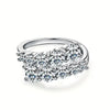 Silver Geometric Design Women Opening Ring Full Sparkling Cubic Zirconia Party Wedding Lady Jewelry - Image 5
