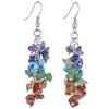 Bohemian Women Crystal Irregular Crushed Stone Grape Shape Tassel Hook Dangle Earrings Wedding Party Charm Jewelry - Image 1