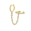 Chain Hoop Piercing Earring with Square and Waterdrop Details - Image 33