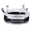 2 Pcs Handmade White Black Braided Rope Bracelet Set Adjustable Stainless Steel Couple Bracelets Valentine's Day Gifts - Image 4