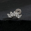Titanium 5 Marquise CZ Crown Cartilage Earring 16G Cluster CZ Flat Back Helix Stud Nose Piercing Jewelry - Image 3