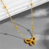 316L Stainless Steel Bowknot Pendant Necklace for Women Beads Choker Chain Necklace Party Jewelry Accessories - Image 5