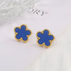 High-Quality Stainless Steel Five-Leaf Flower Clover Ladies Studs Earrings Simple For Woman Plum Flower Jewelry Party Gift - Image 10