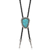 Vintage Artistic Bolo Tie Necklace Antique Silver Turquoise Inlaid Vintage Turquoise Pendant Round Disc Personality - Image 11