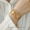Dainty Flowers Stainless Steel Bracelet Gold Color Open Cuff Bangle for Women Wedding Jewelry Vacation Party Accessories Gifts - Image 2