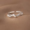 Silver Cross Knotting Zircon Rings For Women Girls Wedding Jewelry Accessories Jewellery Argent - Image 9
