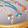 Sea Life Charm Beaded Choker Necklace with Multicolor Rice Beads - Image 11
