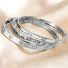 Yupsk 1/3pcs Classic Zircon Inlaid Stainless Steel Bracelet Roman Numeral Heart Design Bangles Jewelry Gift - Image 2