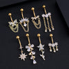 1pcs Faux Fake Belly Piercing Flower Butterfly Dangling Fake Belly Button Pircing Clip On Umbilical Navel Cartilage Earring Clip - Image 21
