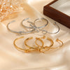 Dainty Knot Cuff Bracelet Bangles for Women, Gold Color Stainless Steel Bracelets, Wristband Jewelry Gift to Her - Image 1